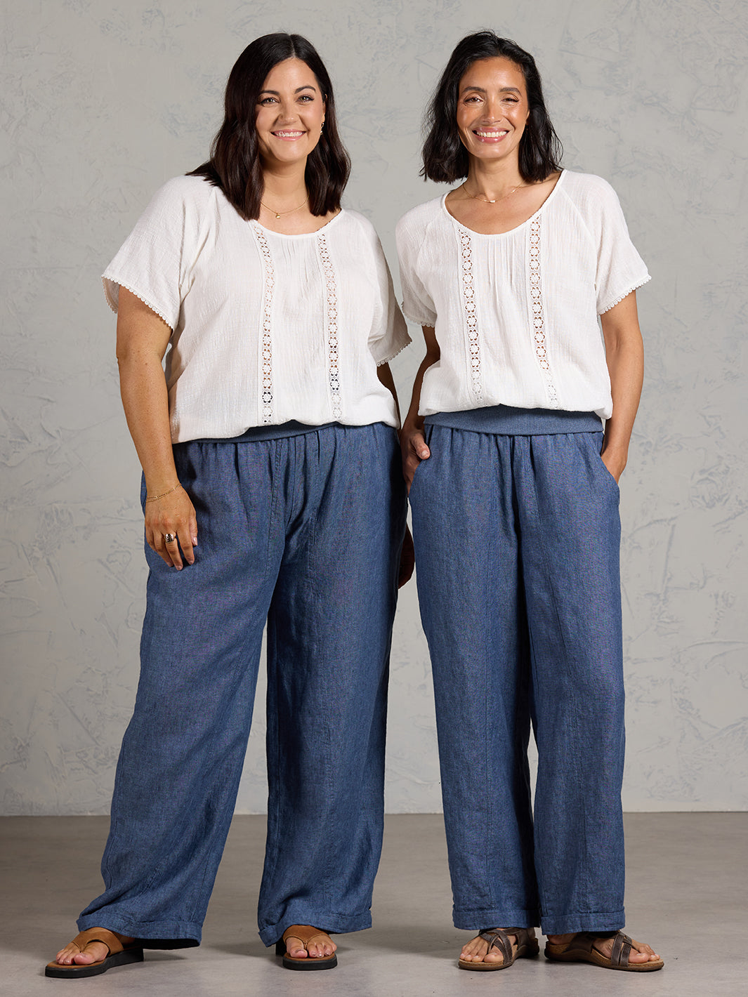 Goa French Linen Pants Pacific Blue