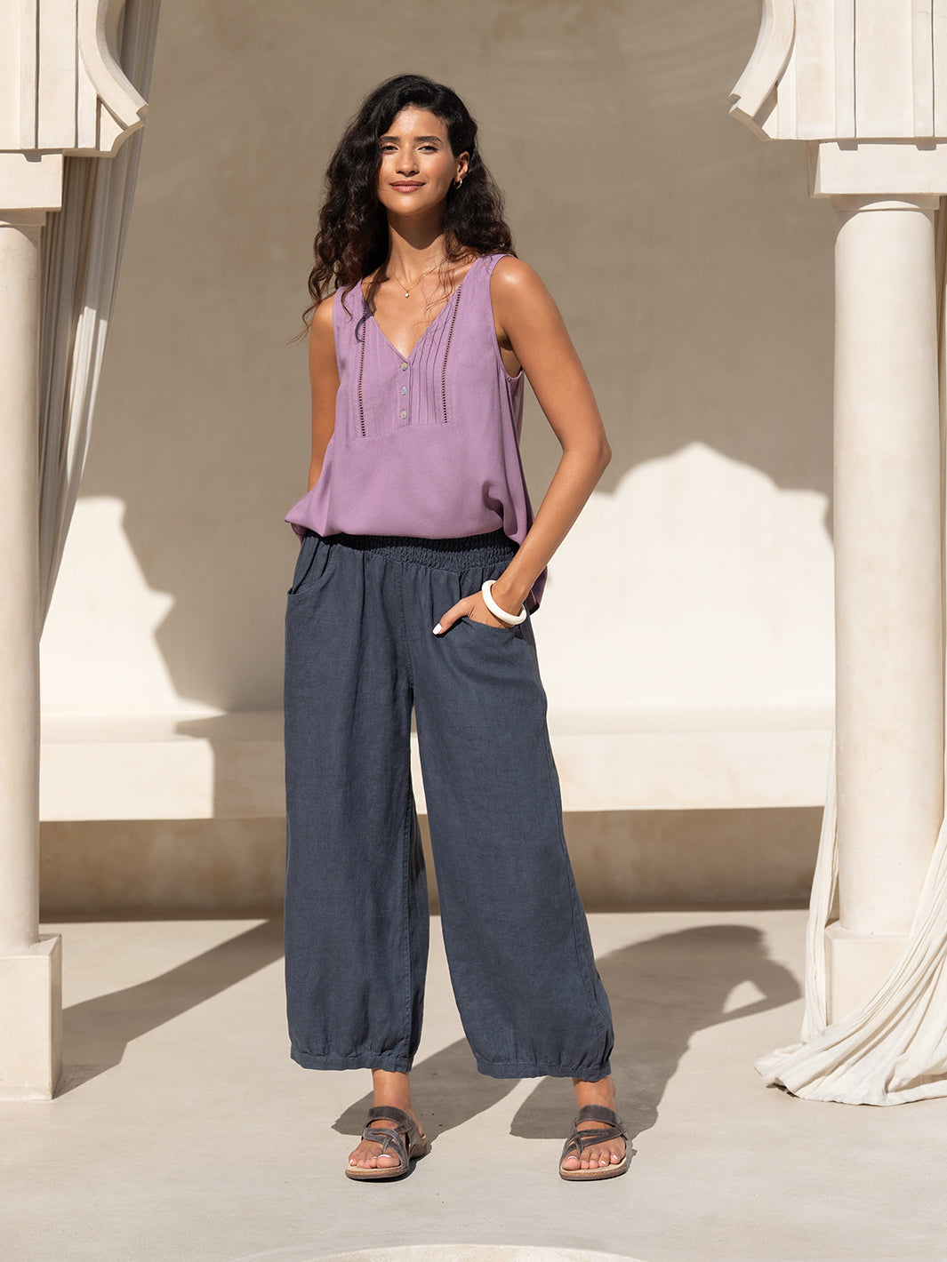 Sadhu French Linen Pants Charcoal | Soft Charcoal Linen Pants