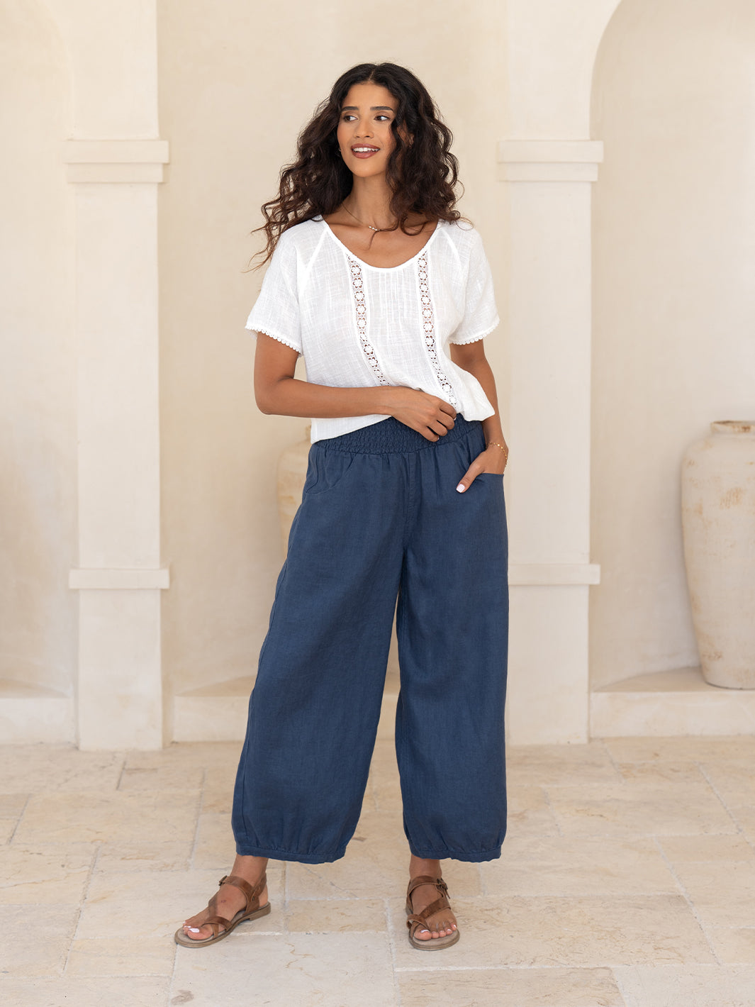 Sadhu French Linen Pants Navy