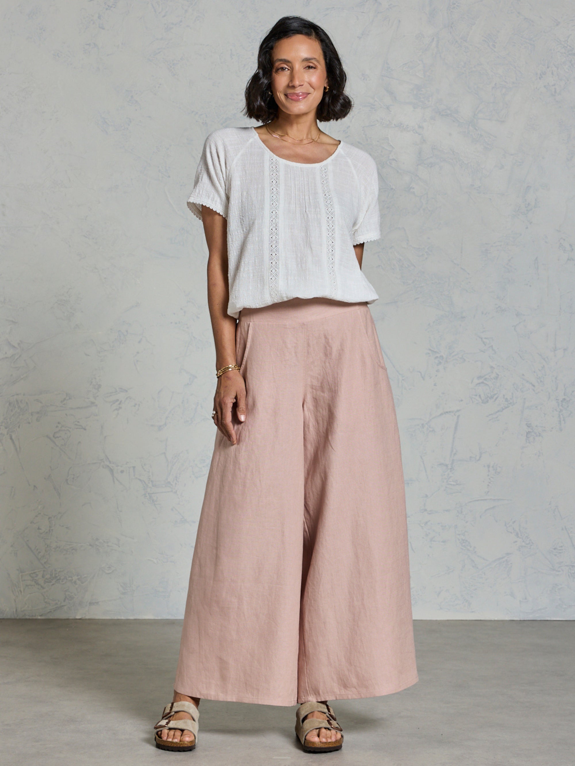 Portillo Linen Pants Tea Rose