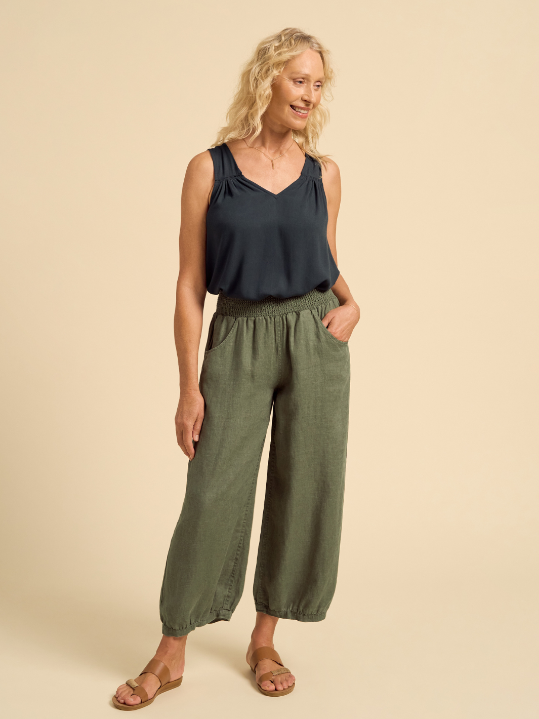 Sadhu French Linen Pants Olive