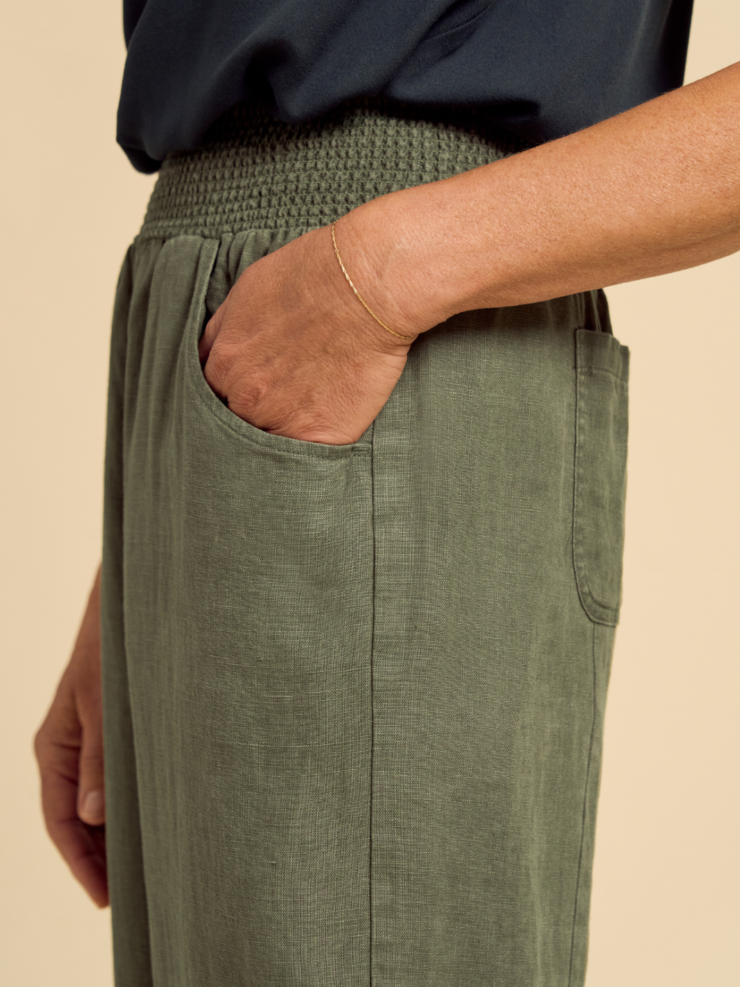 Sadhu French Linen Pants Olive