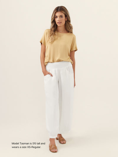 Sadhu French Linen Pants White