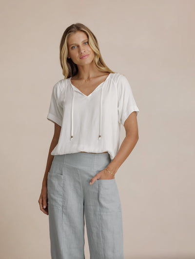 Malibu Linen Pants Slate Blue