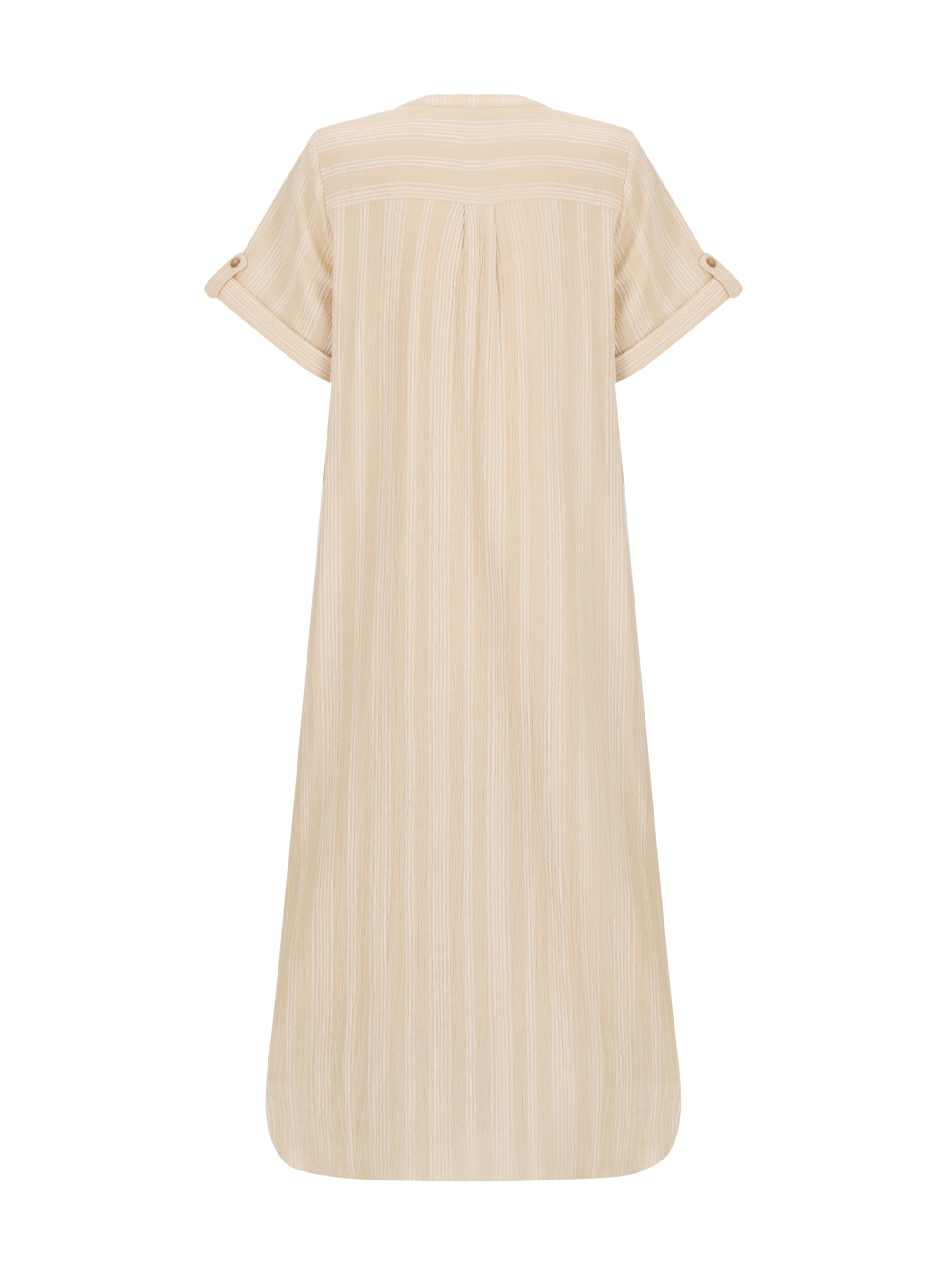 Athena Cotton Dress Sand Stripe