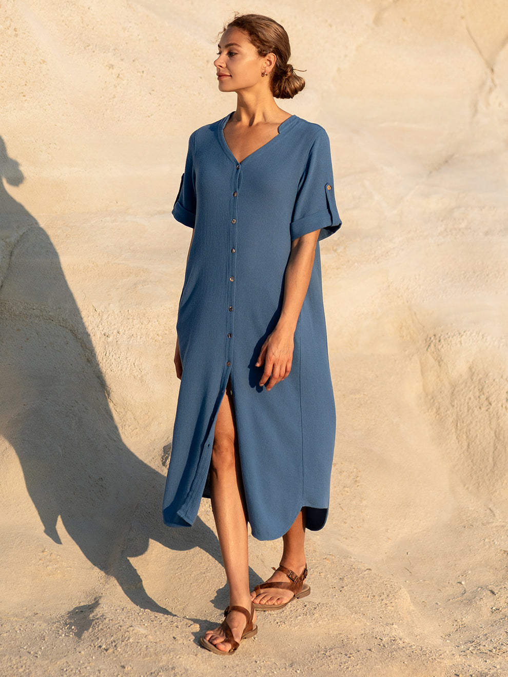 REEMA SLEEVELESS POLO DRESS, AEGEAN NAVY