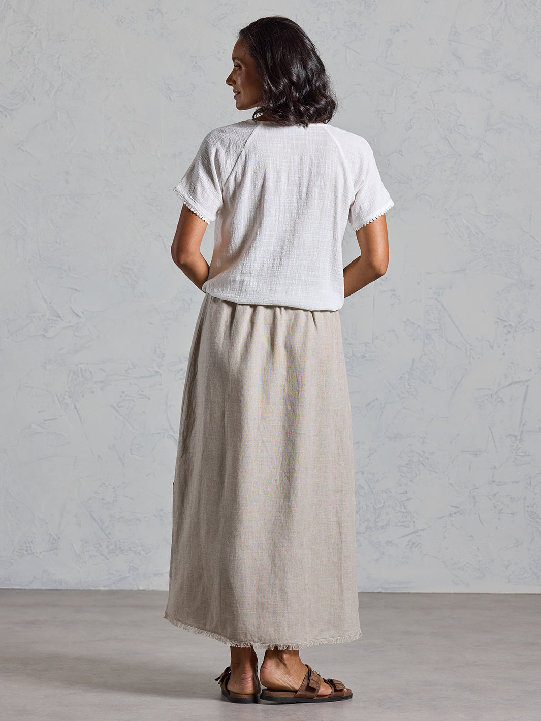 Aurora French Linen Skirt Flax
