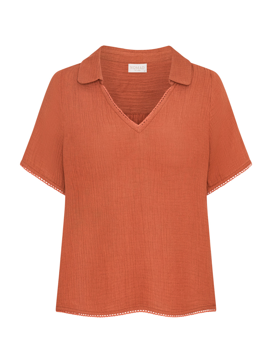 Henley Cotton Top Rust