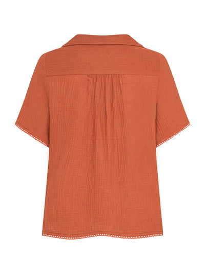 Henley Cotton Top Rust