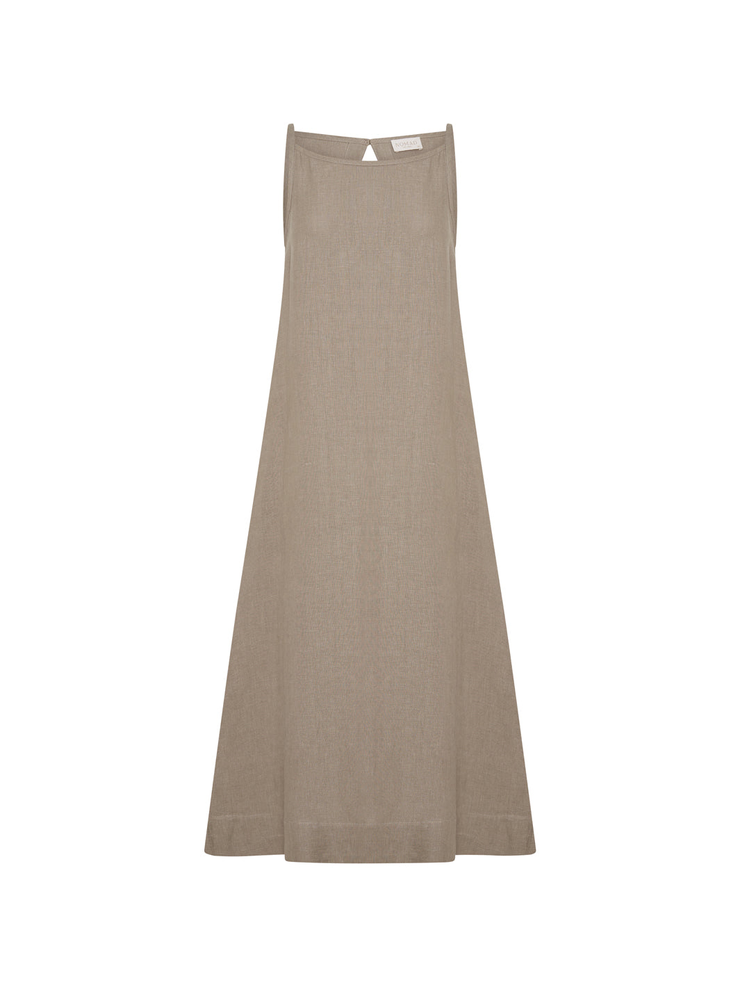 Image features Peony Linen Dress in Taupe