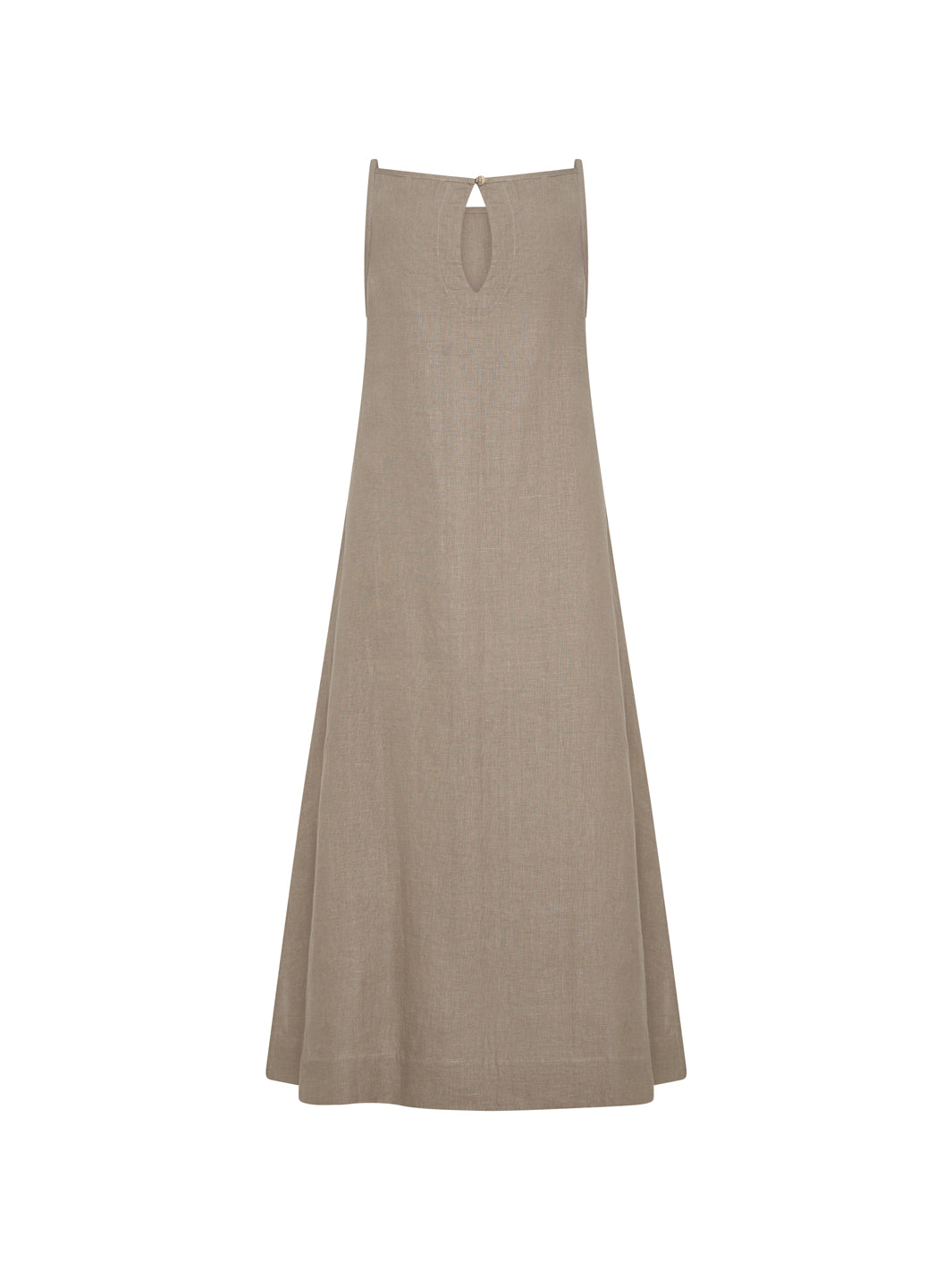 Image features Peony Linen Dress in Taupe