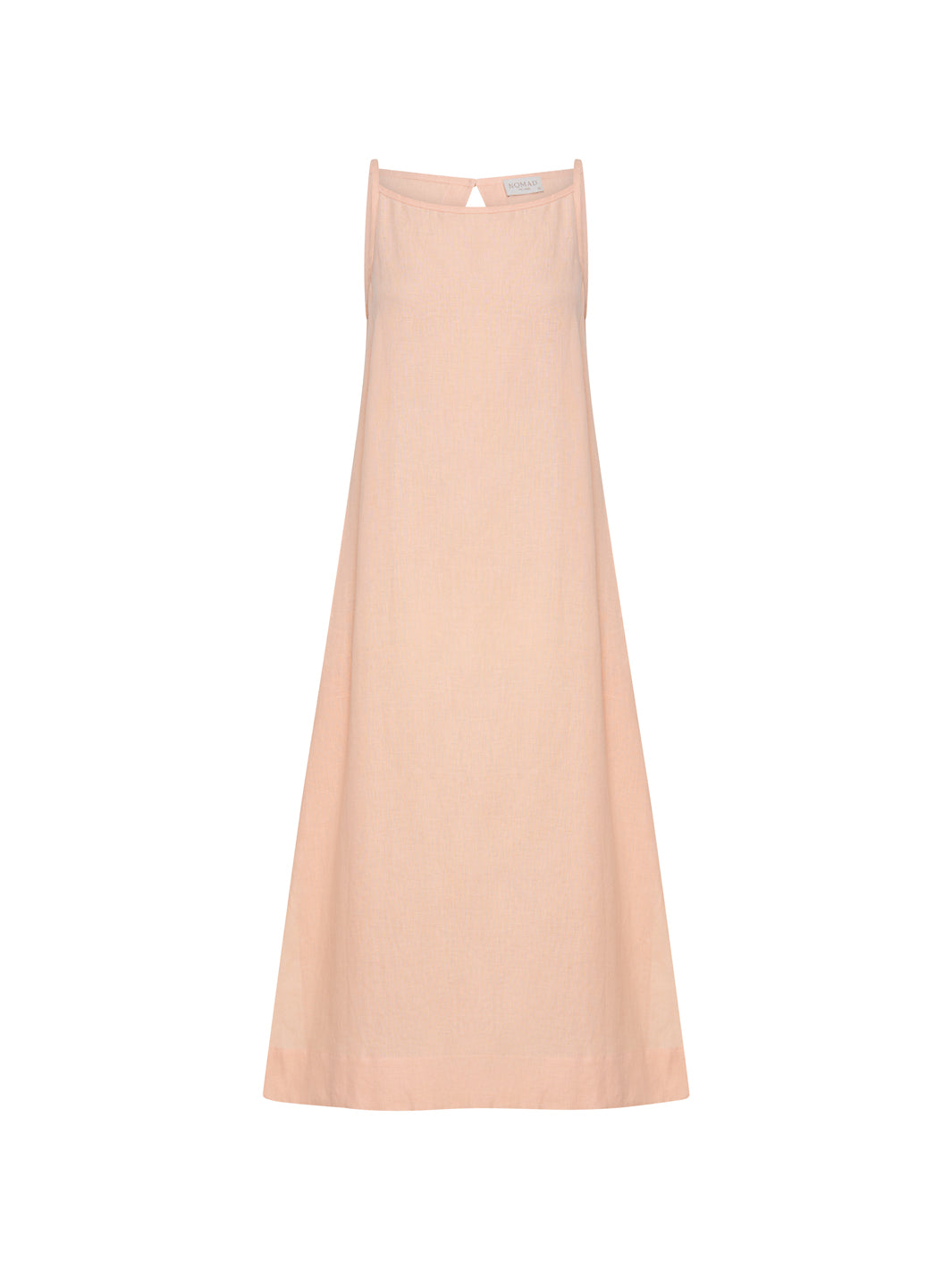 strapless open back dress Peony Linen Dress Coral (L/14)