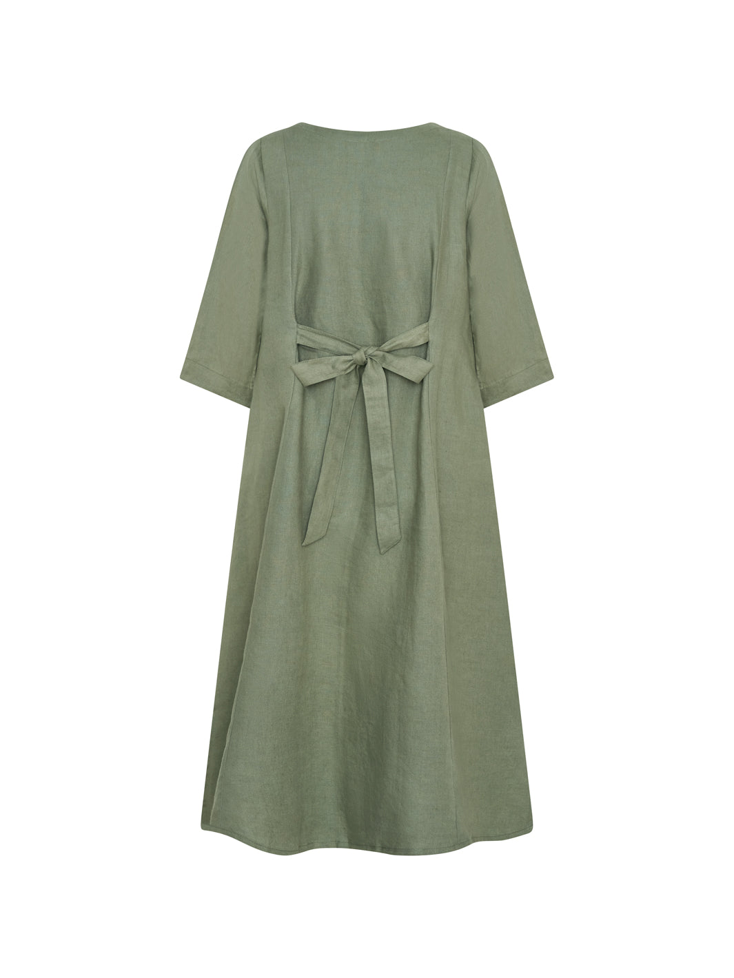 Frankie Linen Midi Dress Olive