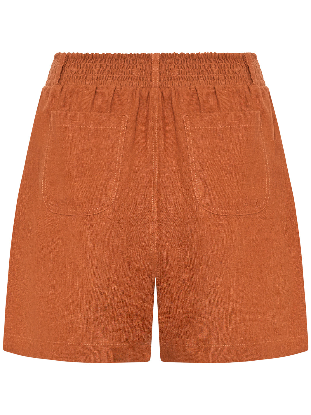 Image features Charli Linen Shorts in Rust
