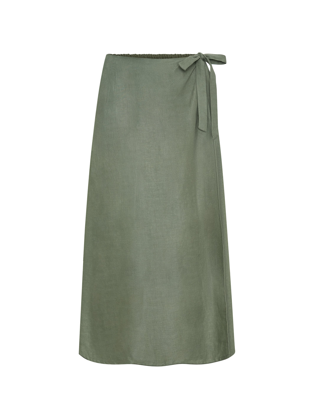 Camila Linen Midi Skirt Olive