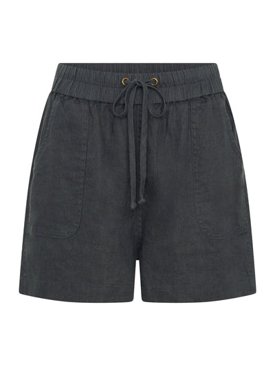 Anika Linen Shorts Charcoal