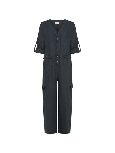 Mara Linen Jumpsuit Charcoal