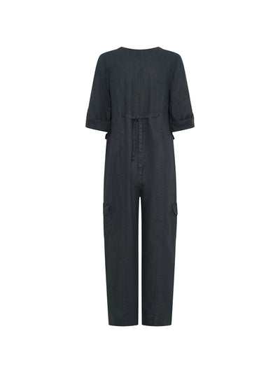 Mara Linen Jumpsuit Charcoal