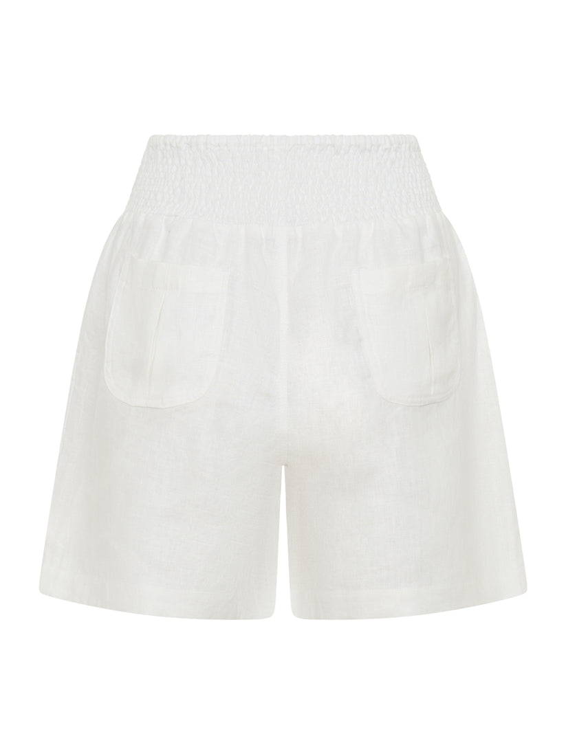 Mae French Linen Shorts White | French Linen Shorts – Nomad the Label US