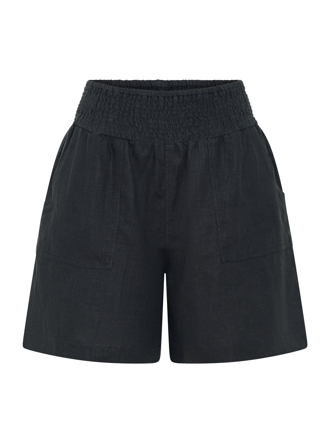Mae French Linen Shorts Charcoal