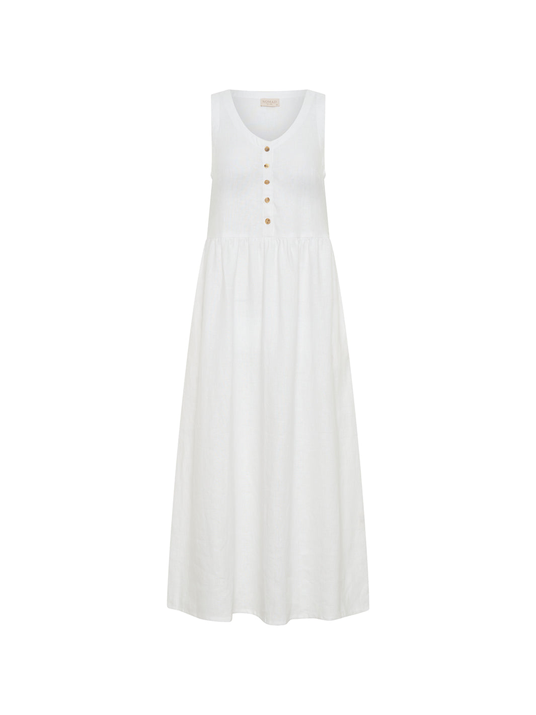 Saffron Linen Maxi Dress White