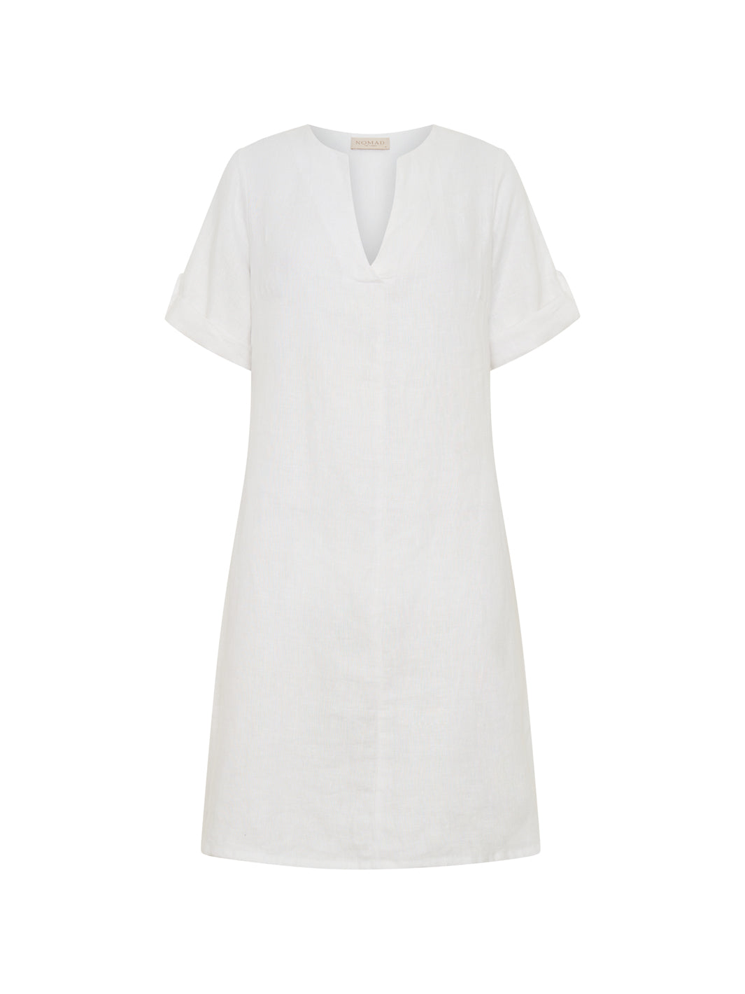 Elyse French Linen Midi Dress White