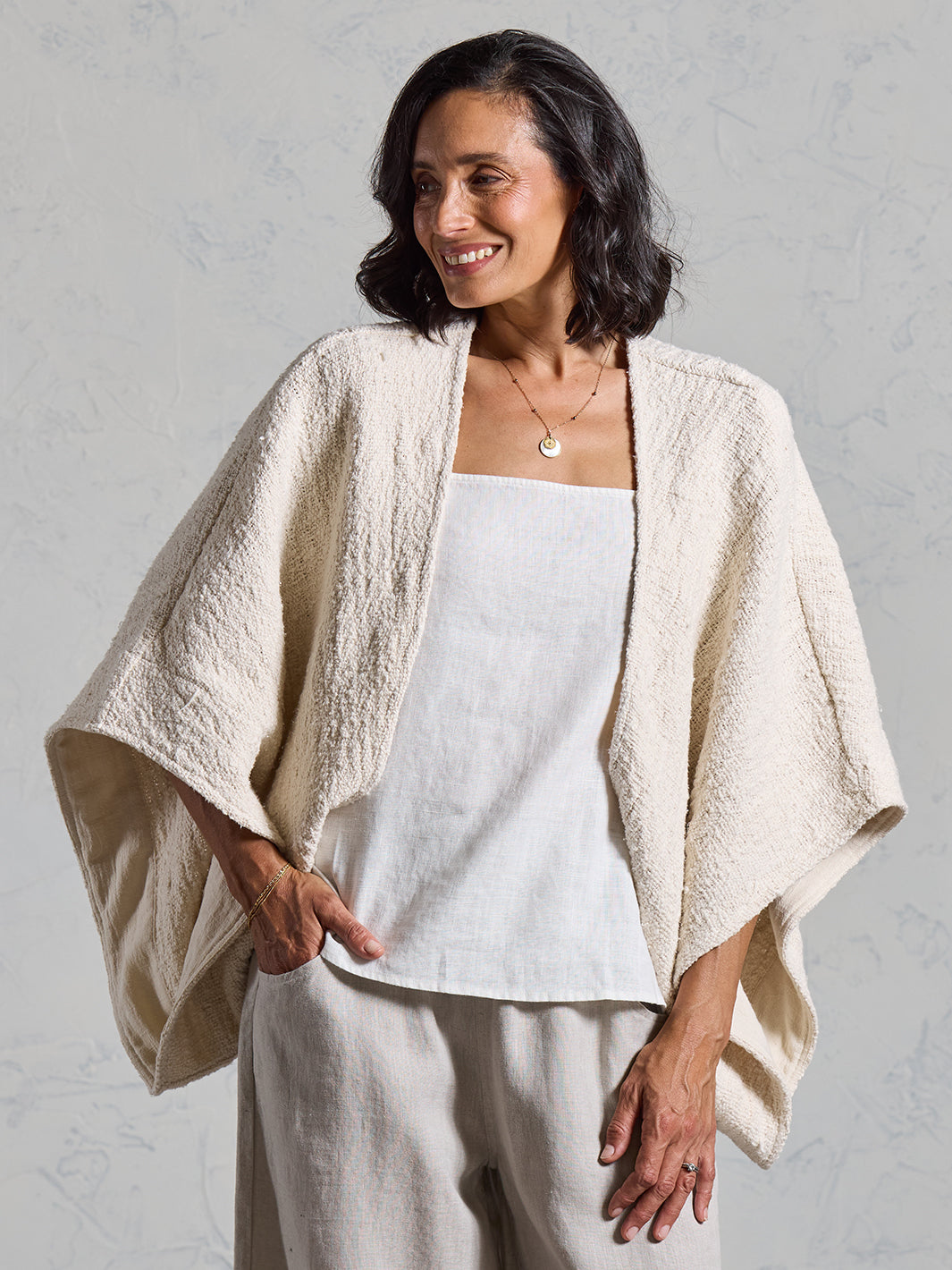 Bloom Cotton Shrug Ecru | Cotton Bloom Shrug – Nomad the Label US