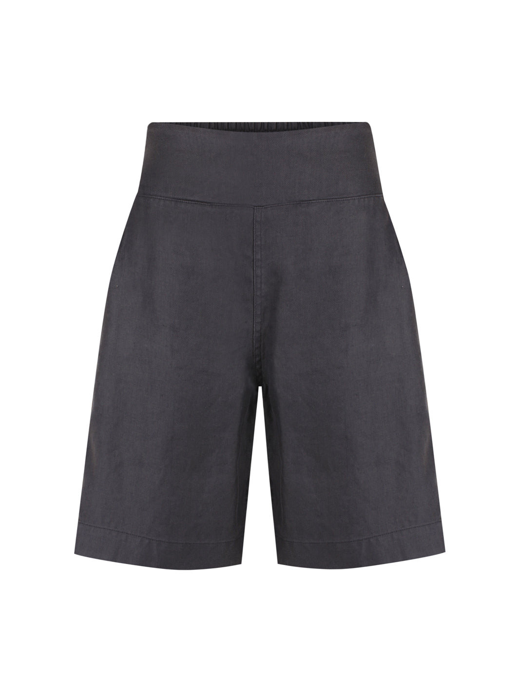 Cove Bermuda French Linen Shorts Charcoal