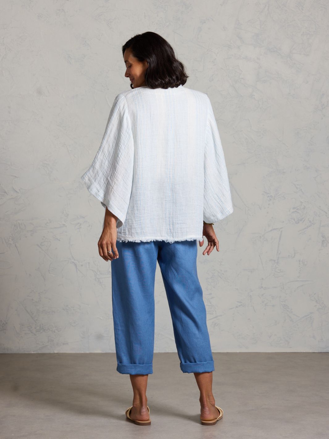 Coastal French Linen Shrug Sea Spray