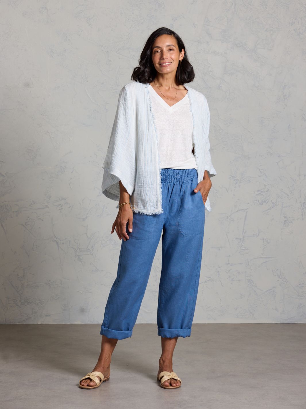 Coastal French Linen Shrug Sea Spray