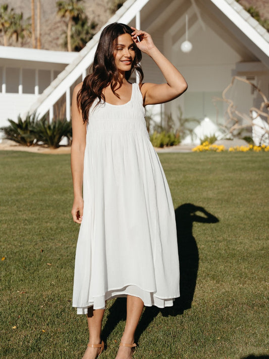 Del Monte Midi Cotton Dress Coconut