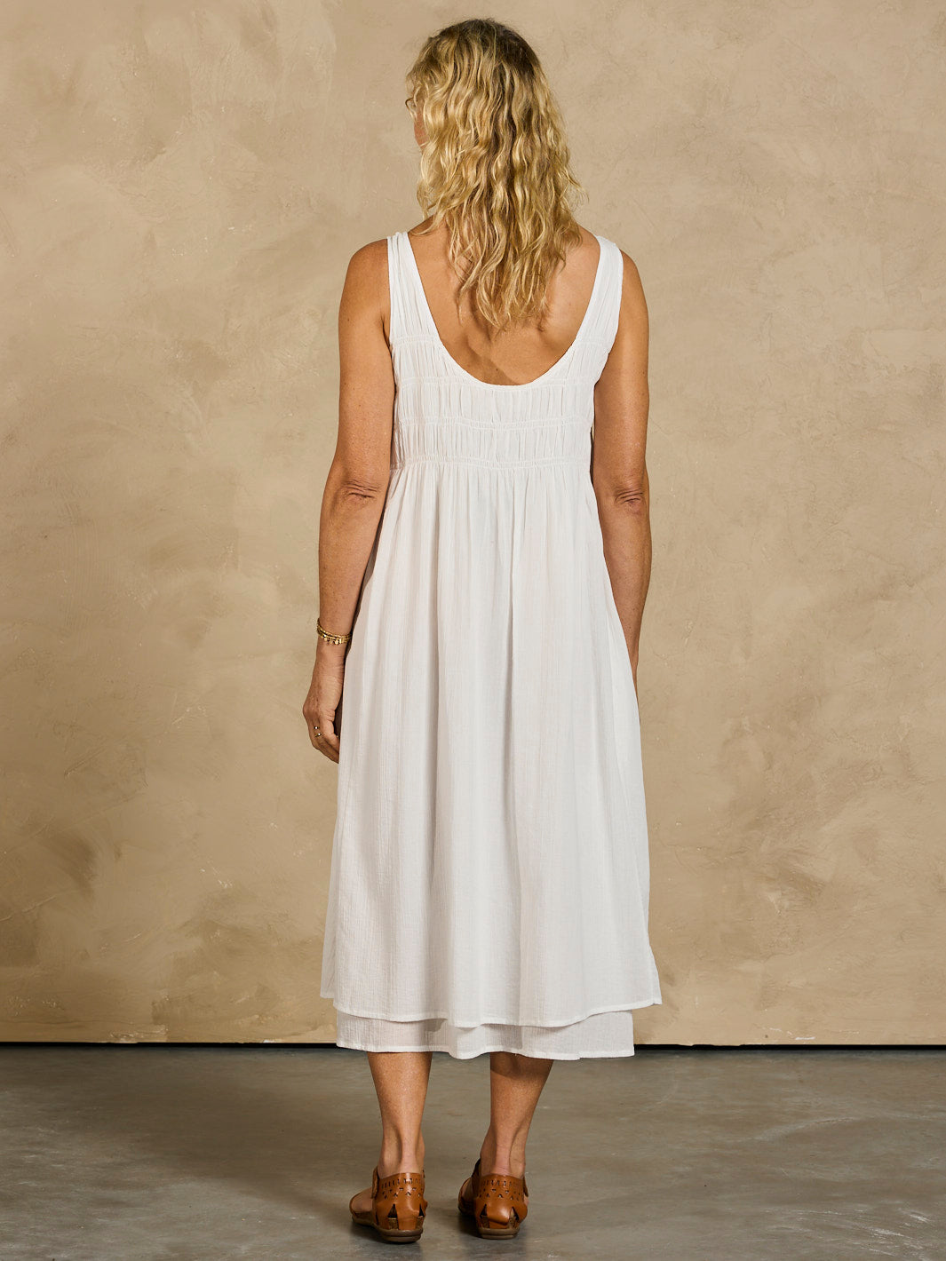 Del Monte Midi Cotton Dress Coconut