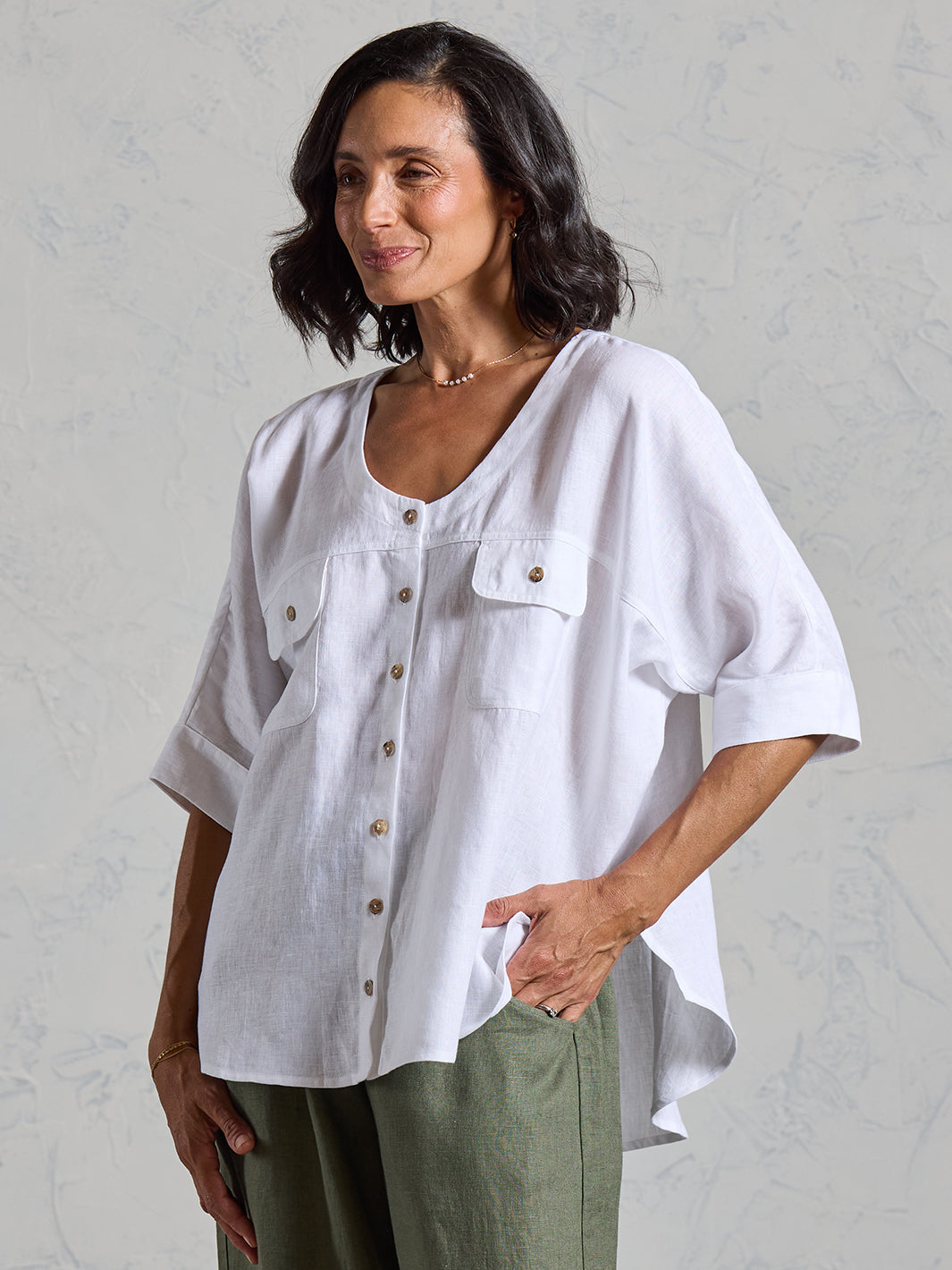 Dune French Linen Shirt White