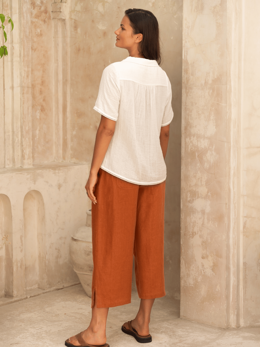 Henley Cotton Top Coconut