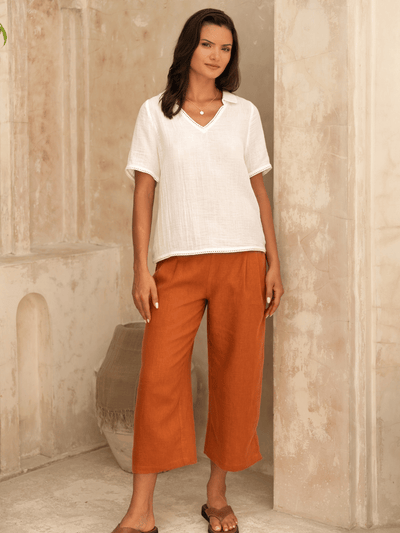 Henley Cotton Top Coconut