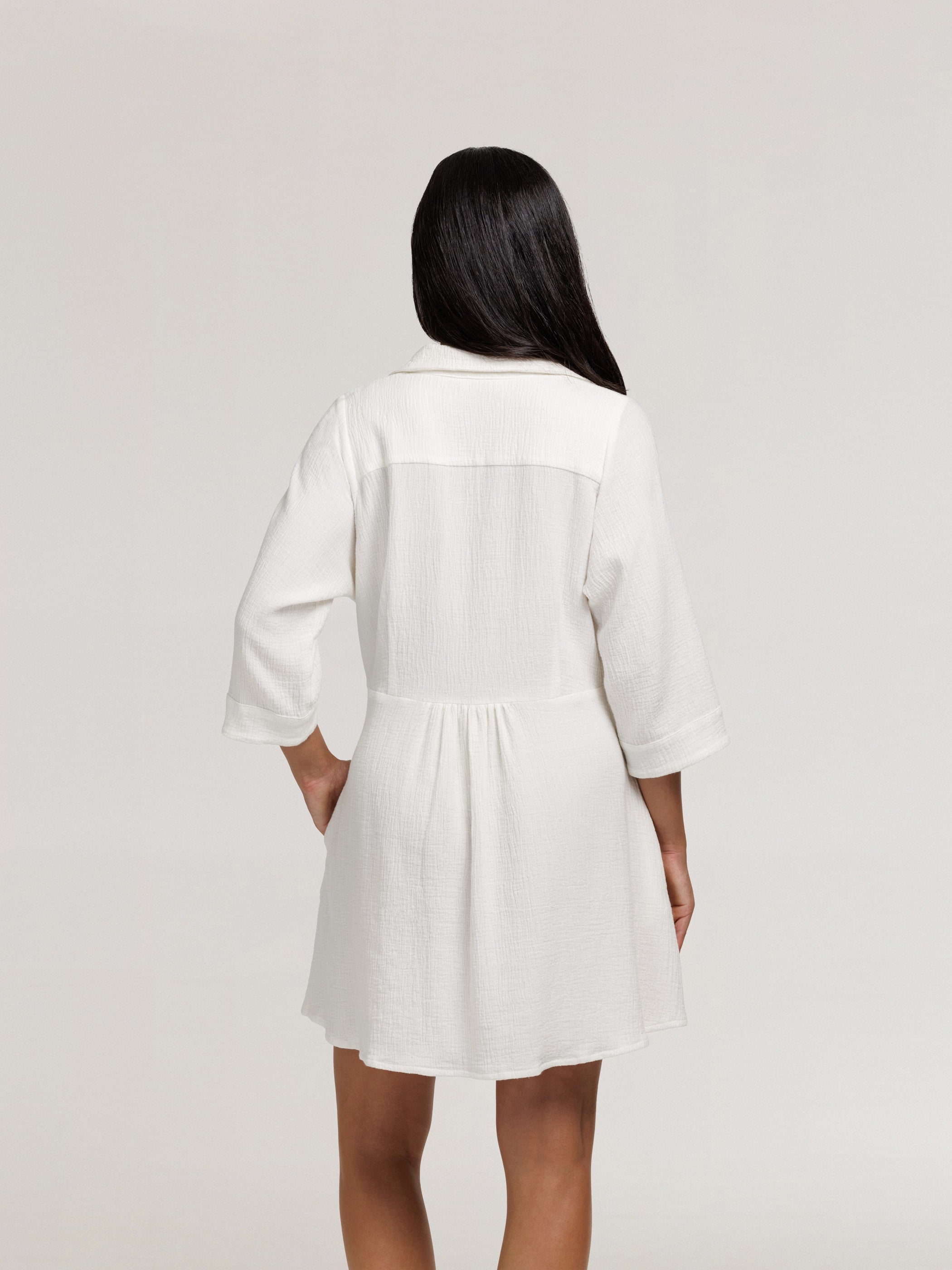 Bria Mini Cotton Dress White