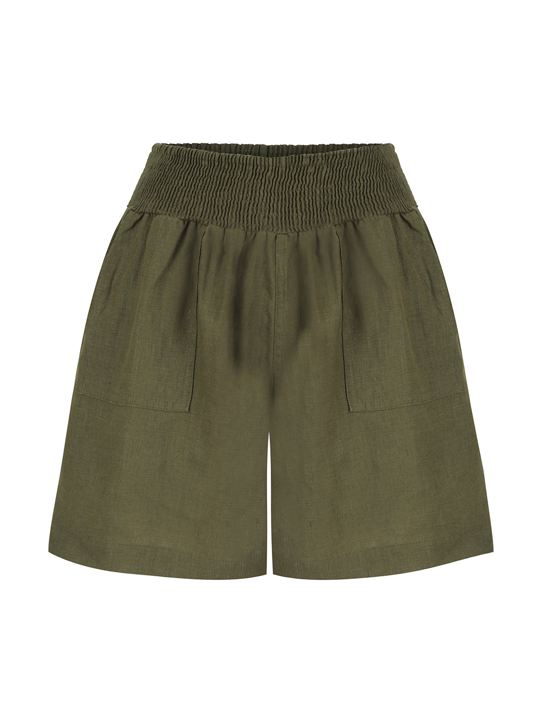 Mae French Linen Shorts Olive
