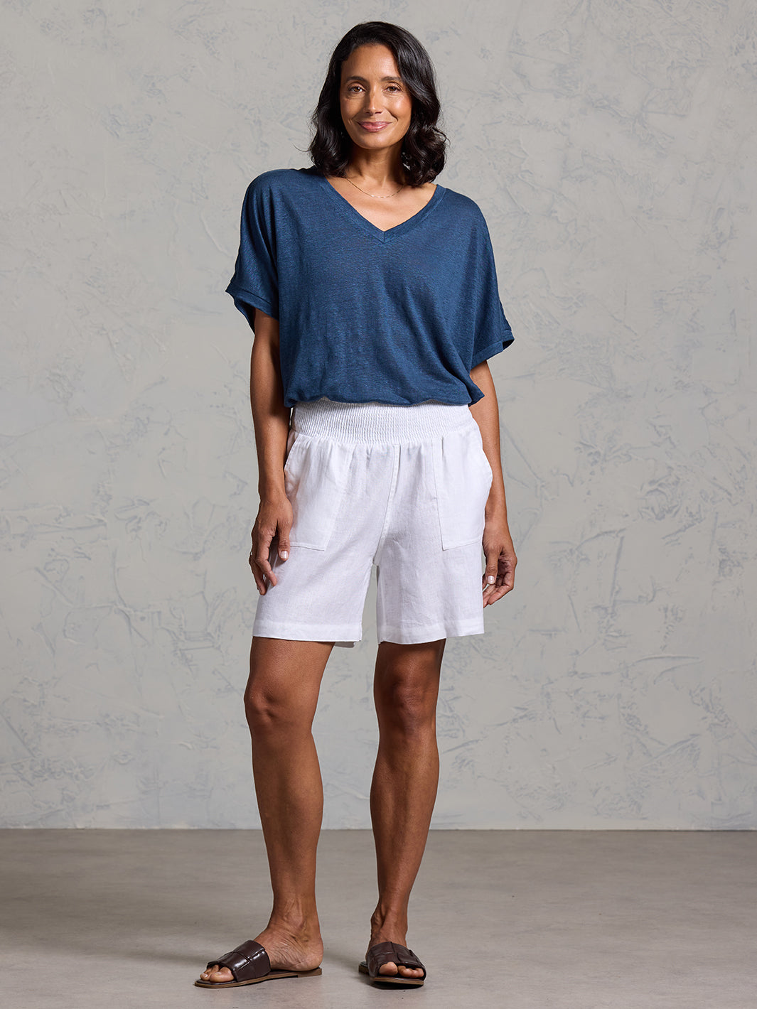 Mae French Linen Shorts White | French Linen Shorts – Nomad the