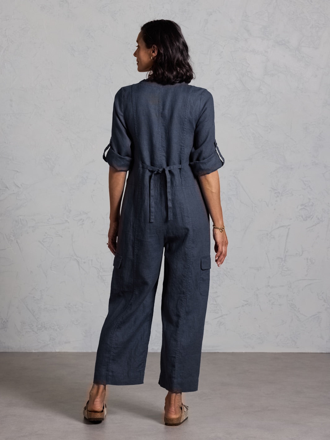 Mara Linen Jumpsuit Charcoal