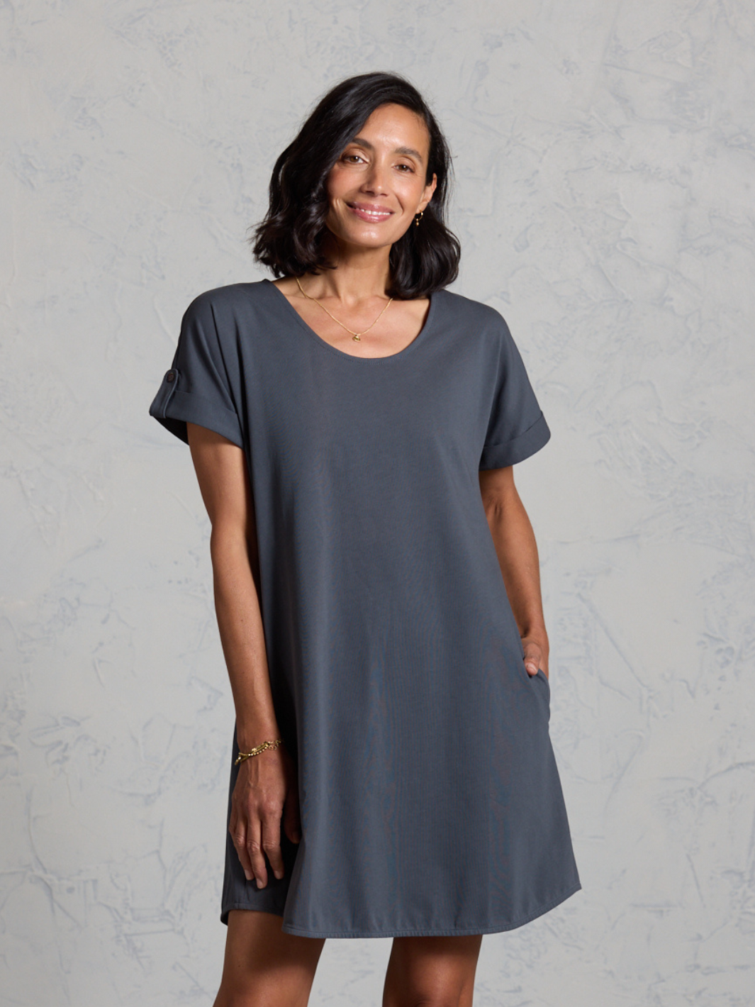 Mariner Cotton Dress Charcoal