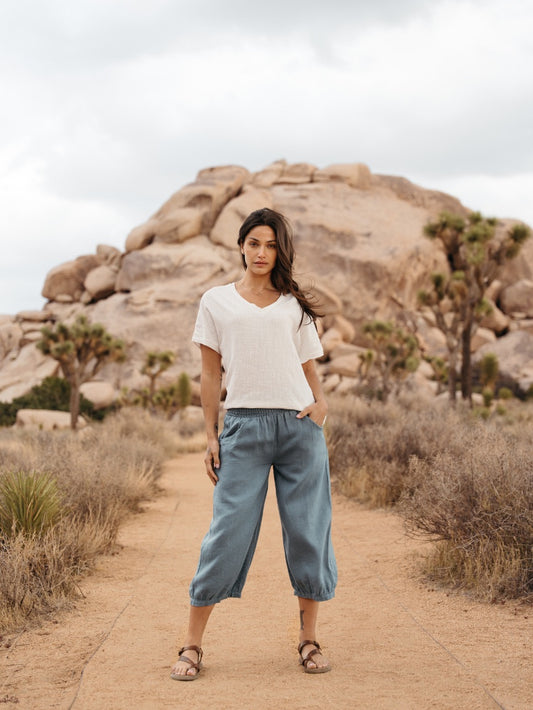 Marrakech Linen Pants Tahiti Blue
