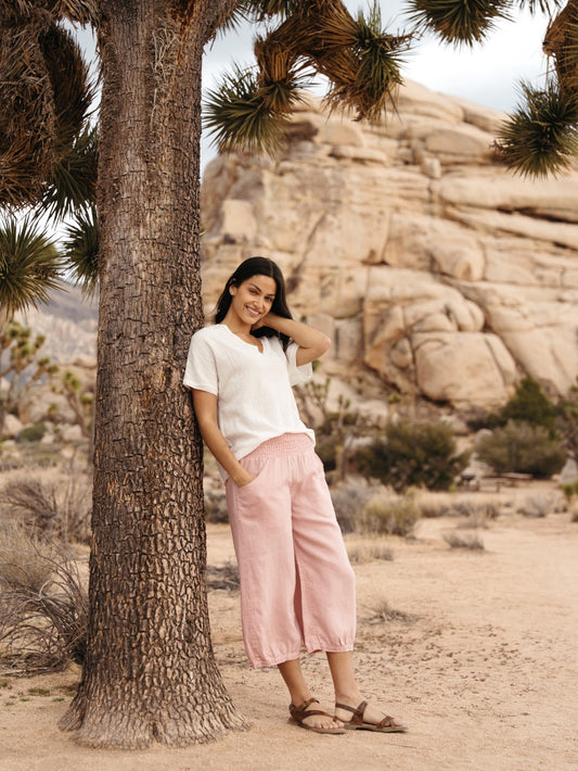 Marrakech Linen Pants Dusty Pink