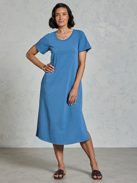 Iluka Cotton Jersey Dress Aegean Blue – Nomad the Label US