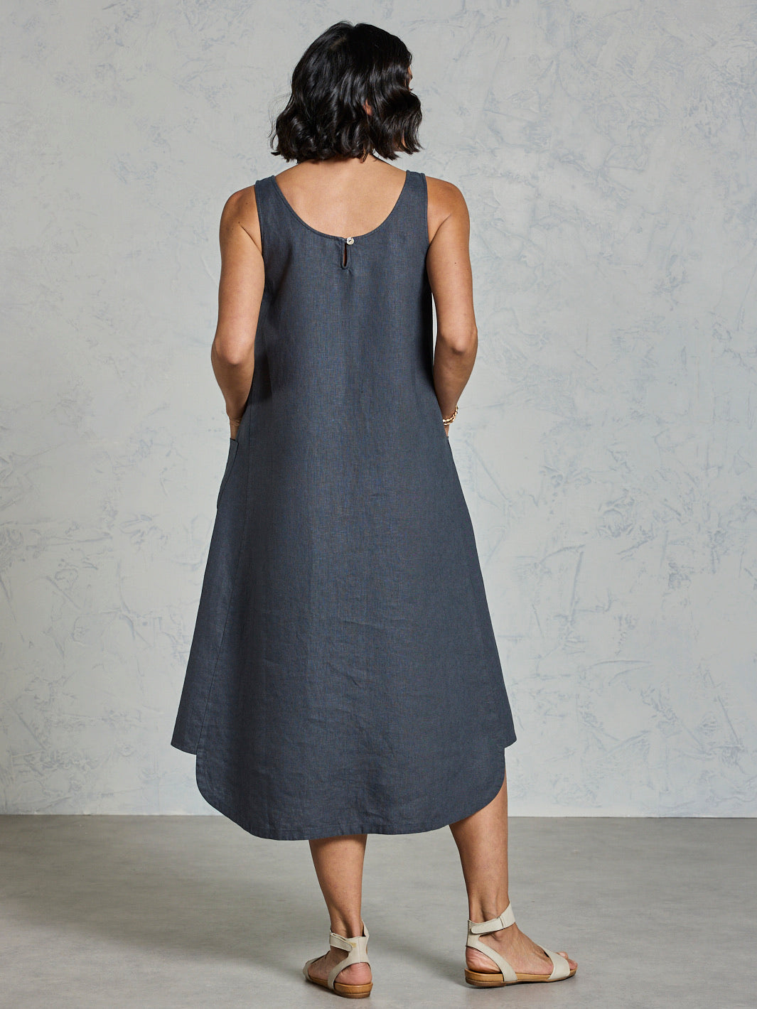 grey linen dress Laurel Linen Dress Charcoal (L/14)
