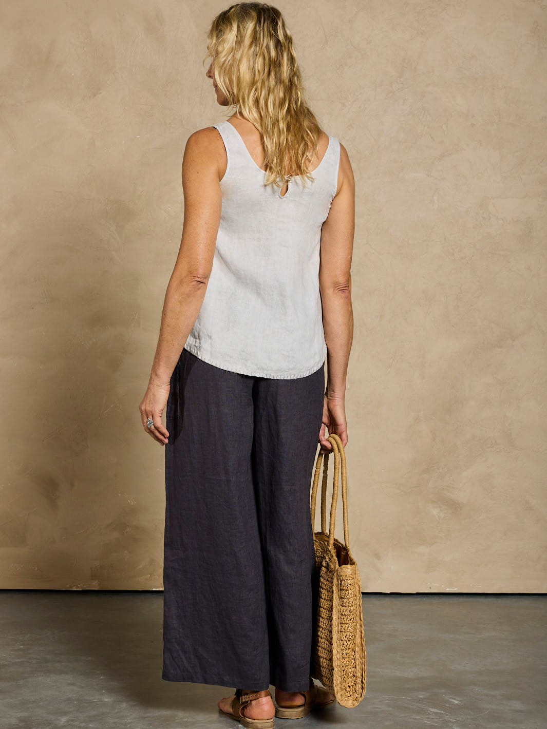 Evia Linen Top Oyster