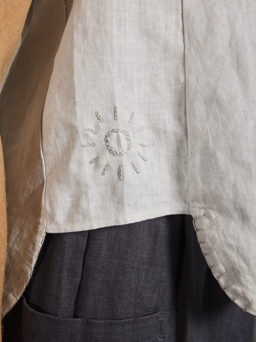 Evia Linen Top Oyster