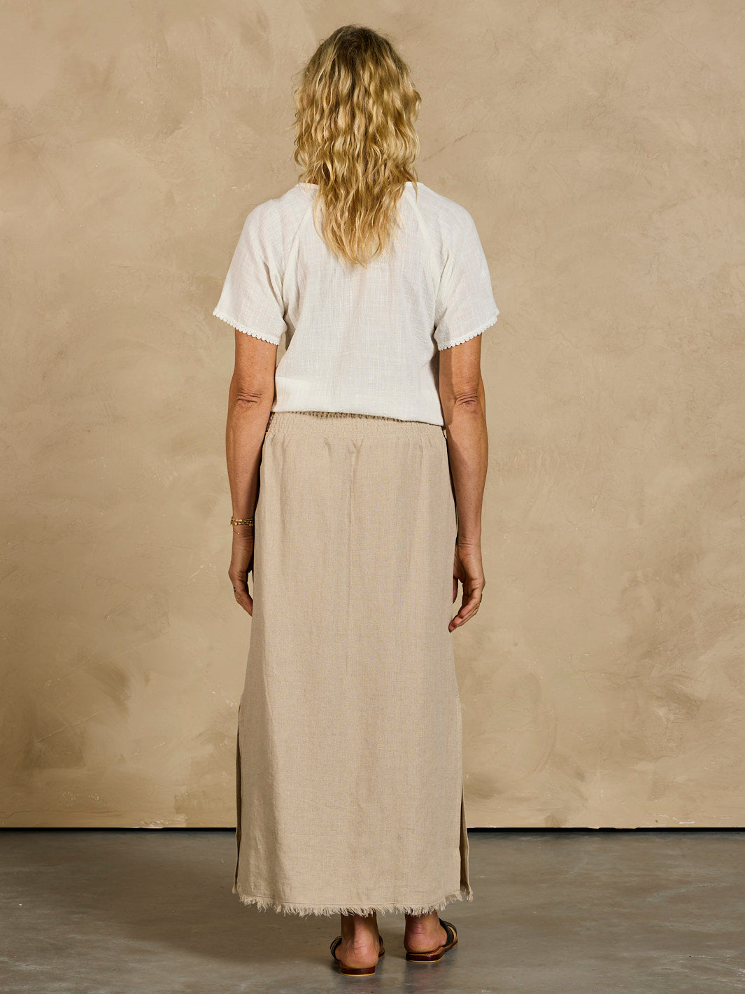 Aurora French Linen Skirt Flax
