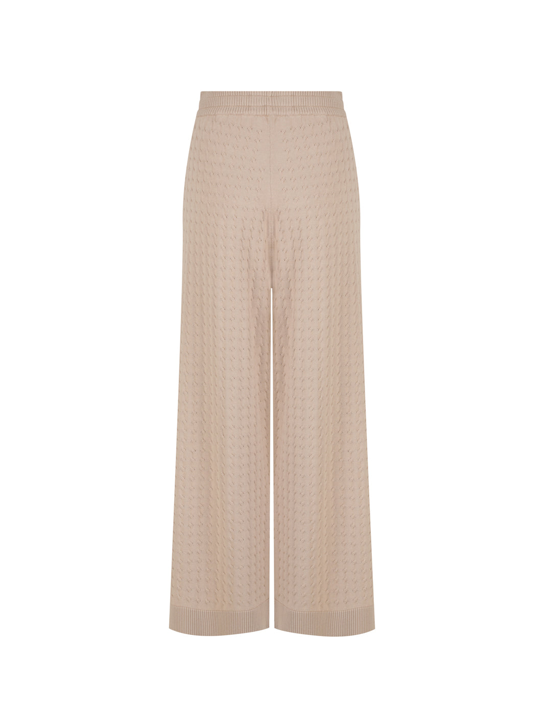 Beige wide-leg pants on a white background