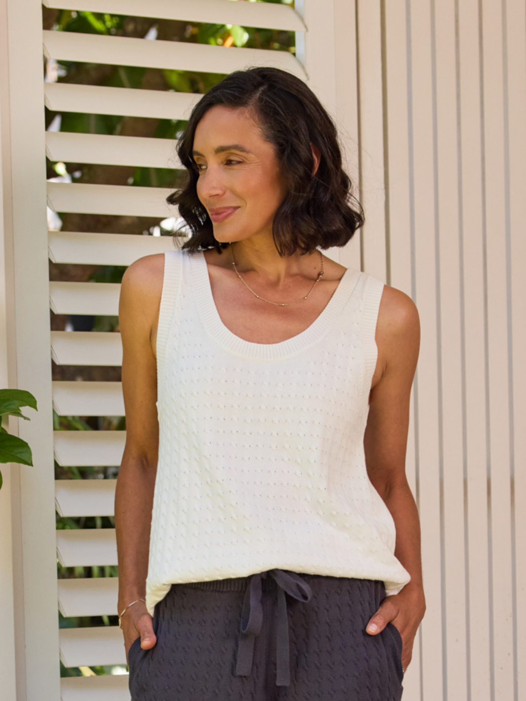 Matilda Cotton Knit Top Coconut