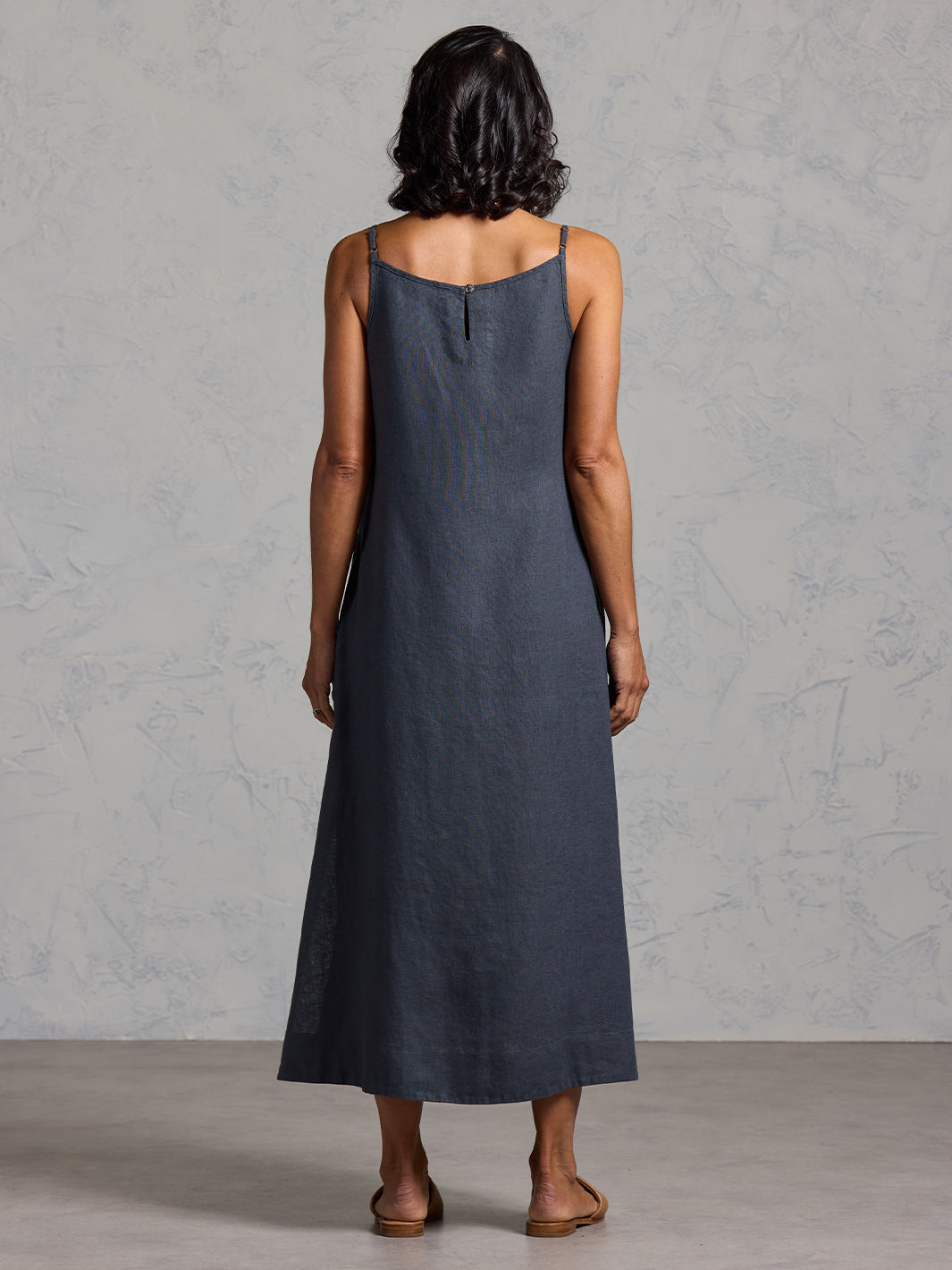 french linen dart midi dress Witchery French Linen Dart Midi Dress in Pale Stone